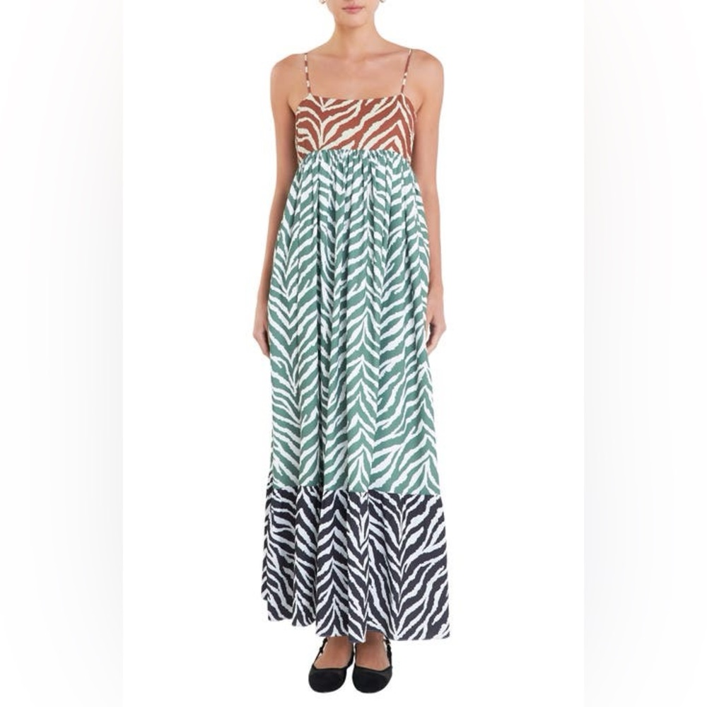 Maxi color block dress